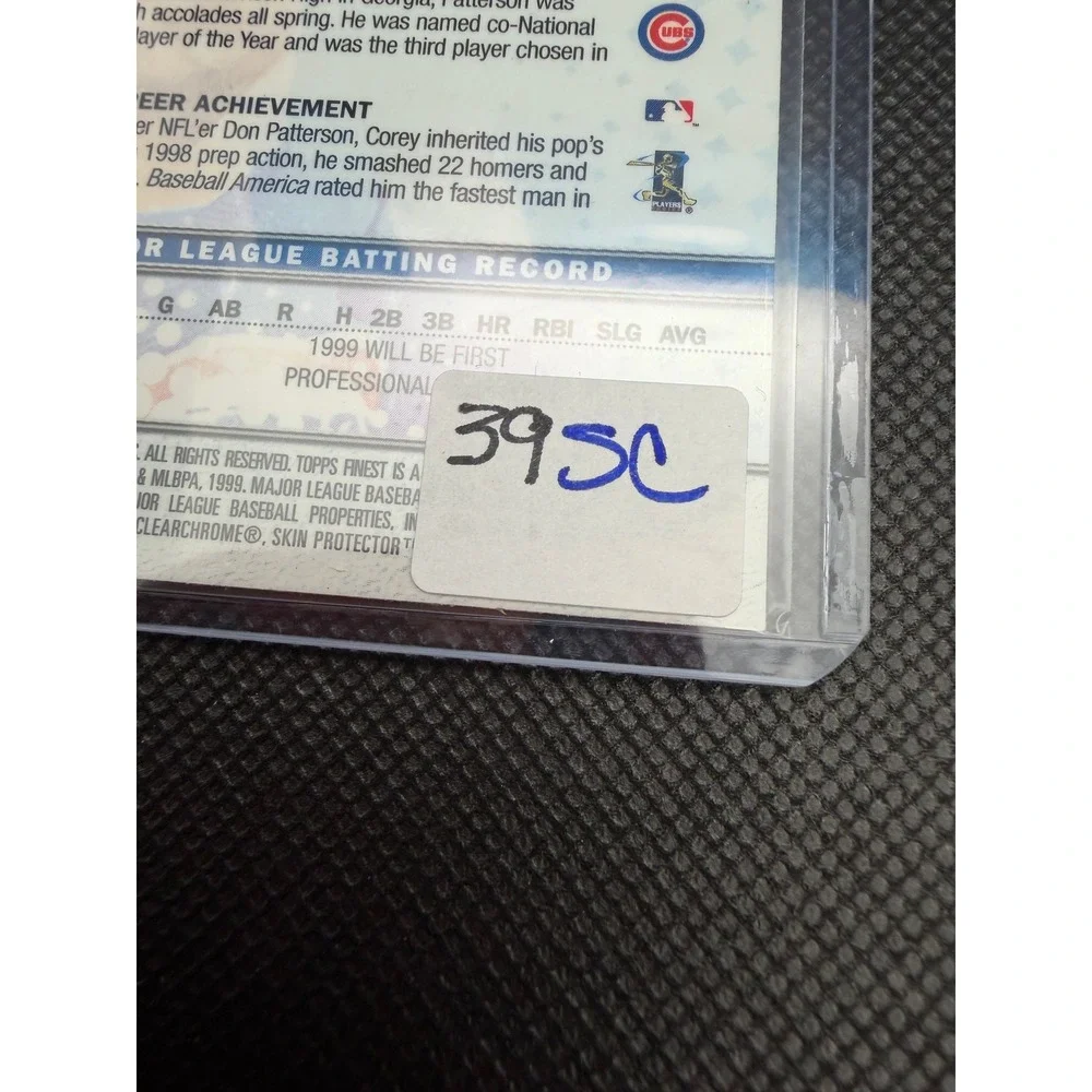1999 Topps Finest Corey Patterson Rookie Card 285 Chicago Cubs MLB Baseball Card - Picture 4 of 4